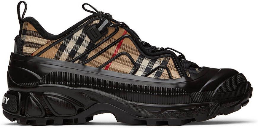 Burberry Black & Beige Arthur Check Sneakers - Picture 5
