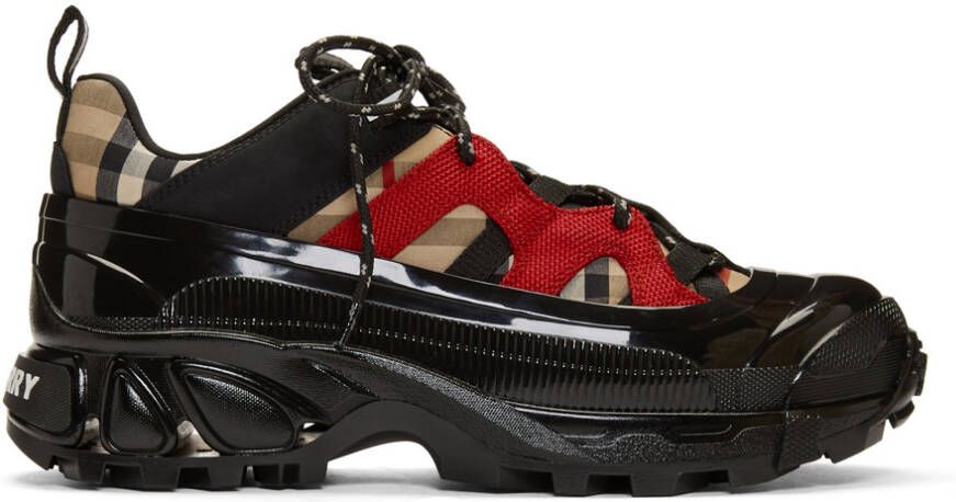 Burberry Black & Beige Arthur Sneakers - Picture 2