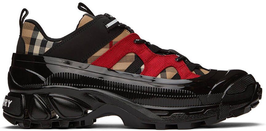 Burberry Black & Red Arthur Sneakers - Picture 5
