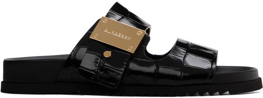 Burberry Black Leather Sandals - Picture 5