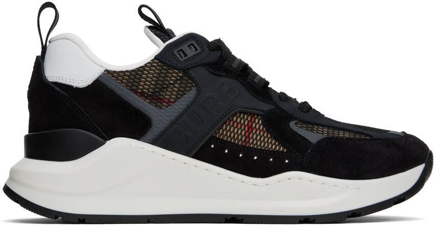 Burberry Black Logo Embossed Sneakers