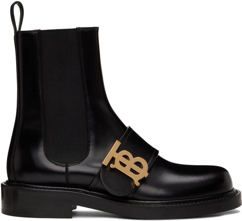 Burberry Black Monogram Chelsea Boots