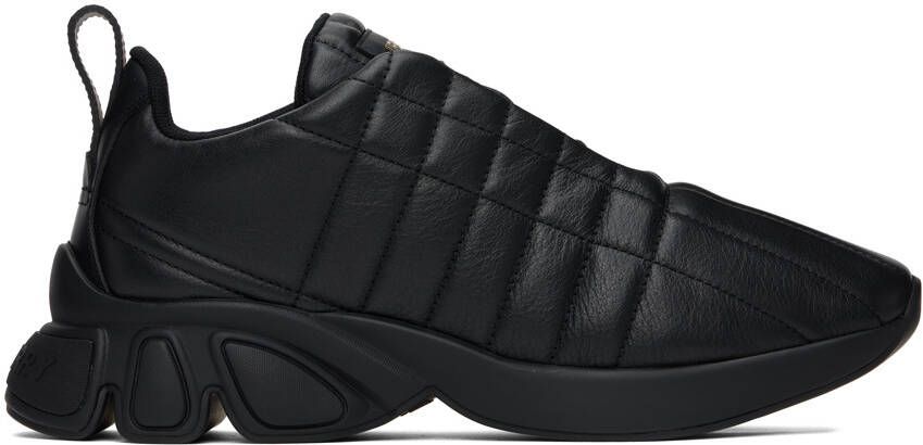 Burberry Black Quilted Leather Classic Sneakers - Picture 5