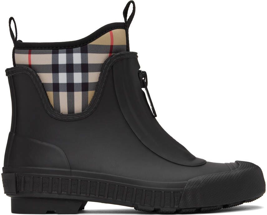 Burberry Black Vintage Check Boots - Picture 5