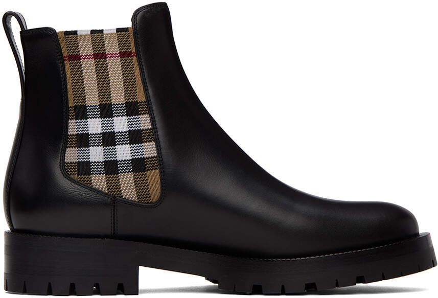 Burberry Black Vintage Check Chelsea Boots - Picture 5