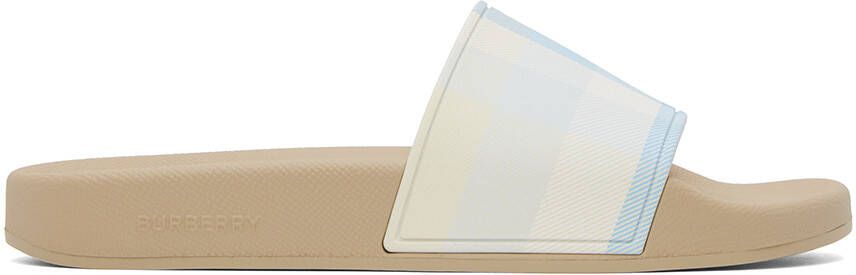 Burberry Blue Check Slides - Picture 5
