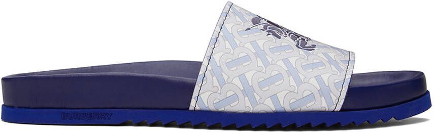 Burberry Blue EKD Monogram Slides