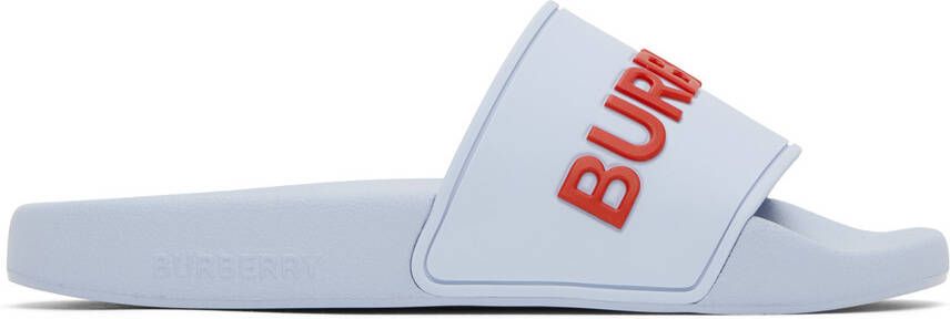 Burberry Blue Furley Slides - Picture 5