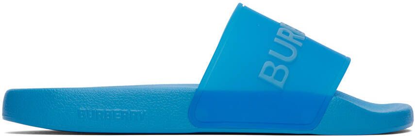 Burberry Blue Logo Slides