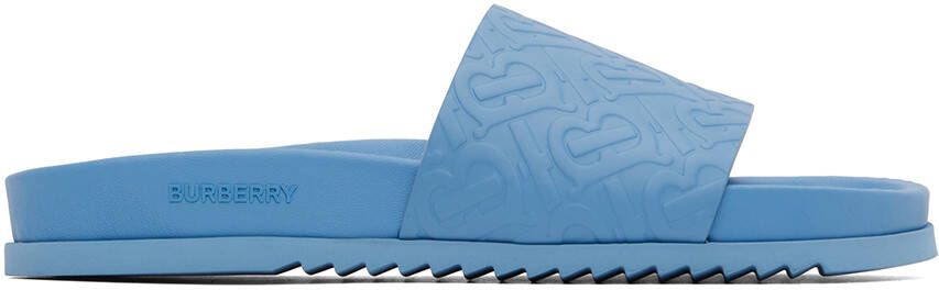 Burberry Blue Sharkfin Slide Sandals