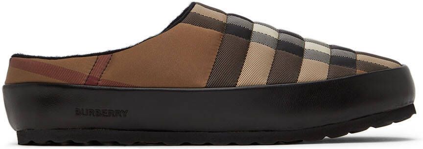 Burberry Brown & Beige Northaven Check Slippers - Picture 5