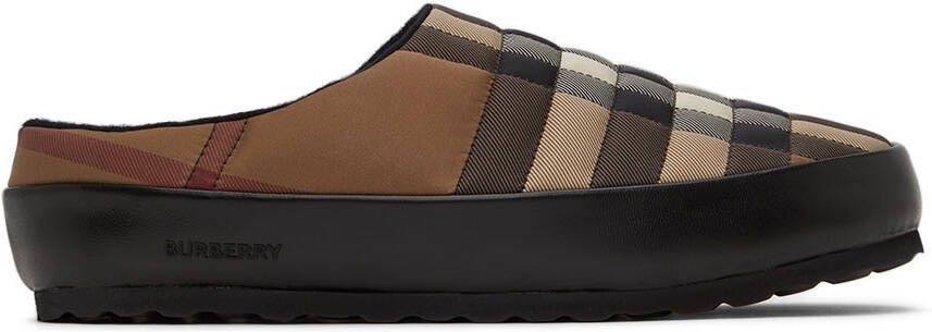 Burberry Brown & Beige Northaven Check Slippers