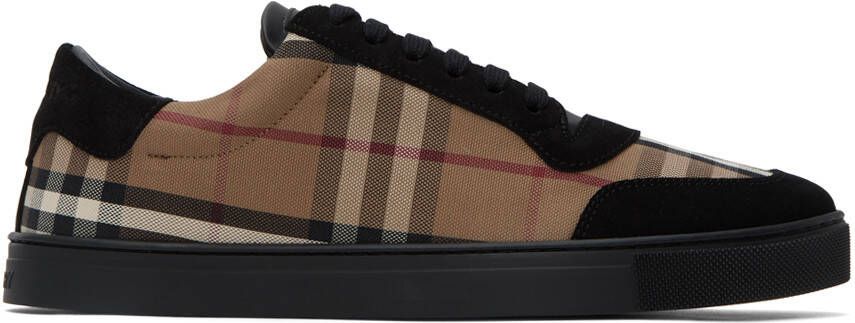 Burberry Brown & Black Vintage Check Sneakers