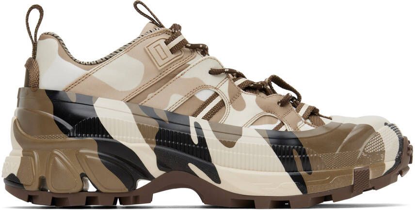 Burberry Brown Camouflage Arthur Sneakers - Picture 4