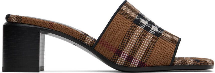 Burberry Brown Check Mules