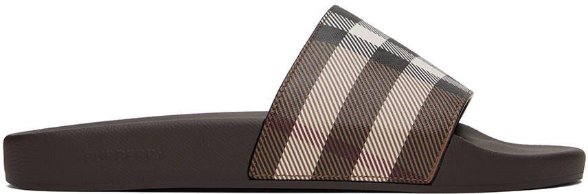 Burberry Brown Check Slides - Picture 5