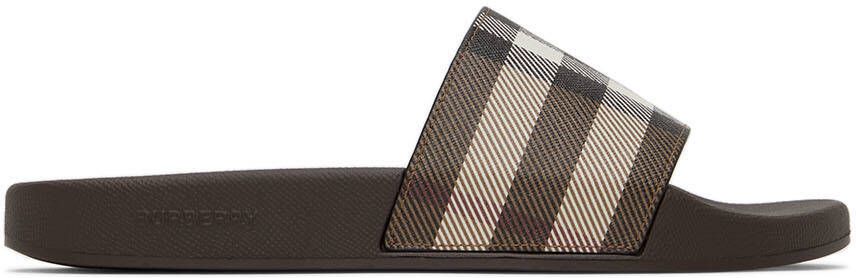 Burberry Brown Check Slides - Picture 5