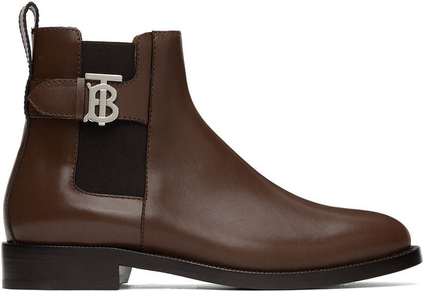Burberry Brown Monogram Chelsea Boots