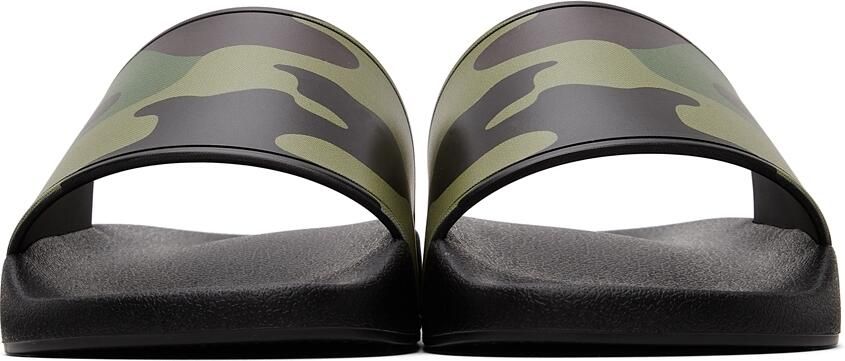 Burberry Beige & Black Camouflage Print Slides - Picture 3