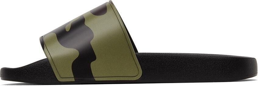 Burberry Beige & Black Camouflage Print Slides - Picture 4
