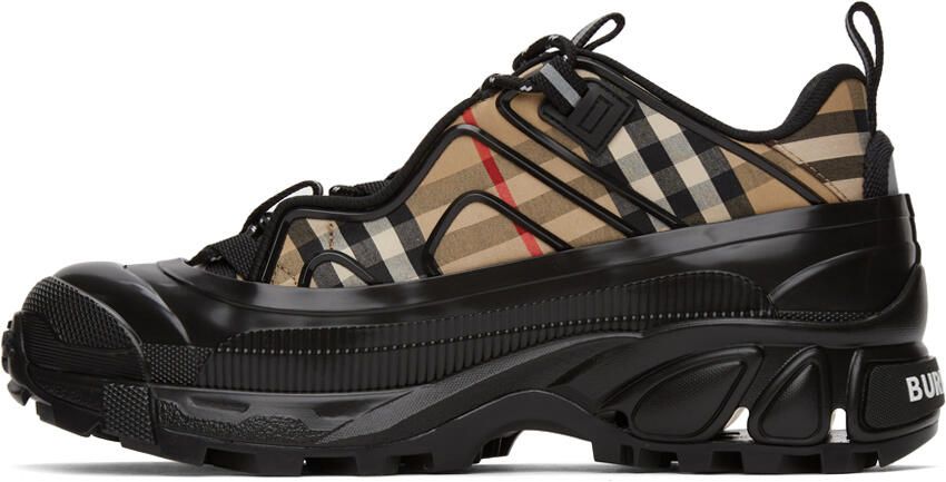 Burberry Beige & Black Check Arthur Sneakers - Picture 2