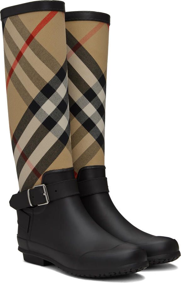 Burberry Beige & Black House Boots - Picture 2