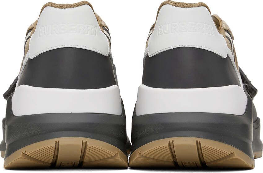 Burberry Beige & Grey Vintage Check Sneakers