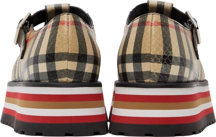 Burberry Beige Check Aldwych Mary Jane Oxfords - Picture 2