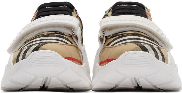 Burberry Beige Check Regis Sneakers - Picture 3