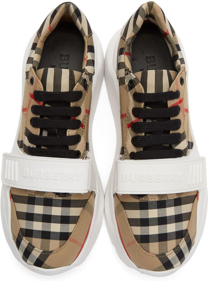Burberry Beige Check Regis Sneakers