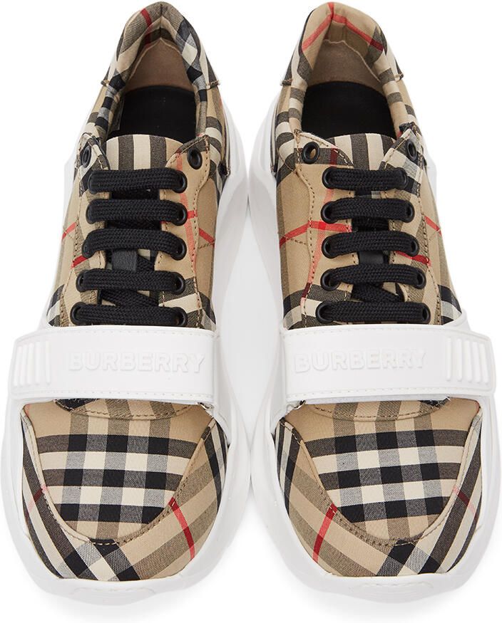 Burberry Beige Check Regis Sneakers
