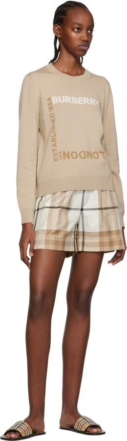 Burberry Beige Check Slides - Picture 3