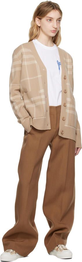 Burberry Beige Check Sneakers - Picture 4