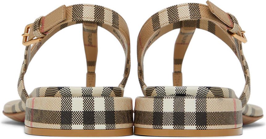 Burberry Beige Emily Check Sandals