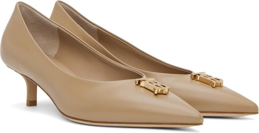 Burberry Beige Monogram Motif Heels - Picture 2