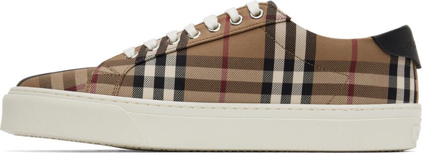 Burberry Beige Rangleton Check Sneakers - Picture 3