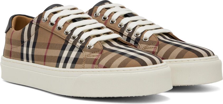 Burberry Beige Rangleton Check Sneakers - Picture 2