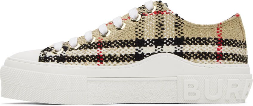 Burberry Beige Tweed Jack Sneakers - Picture 3