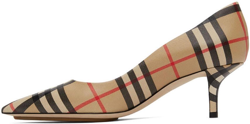 Burberry Beige Vintage Check Aubri Heels - Picture 4