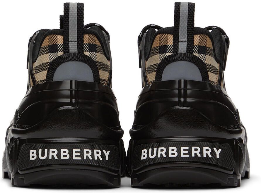 Burberry Black & Beige Arthur Check Sneakers