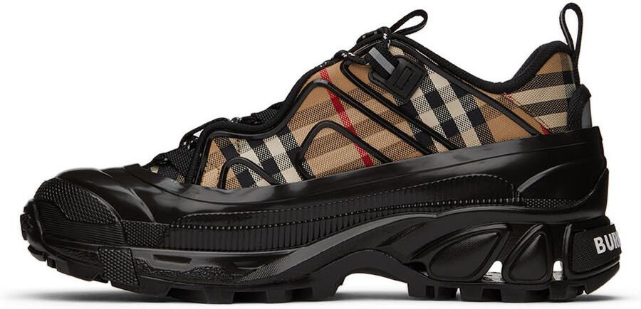 Burberry Black & Beige Arthur Check Sneakers - Picture 3