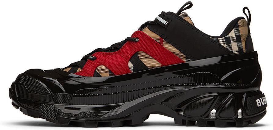Burberry Black & Red Arthur Sneakers - Picture 3
