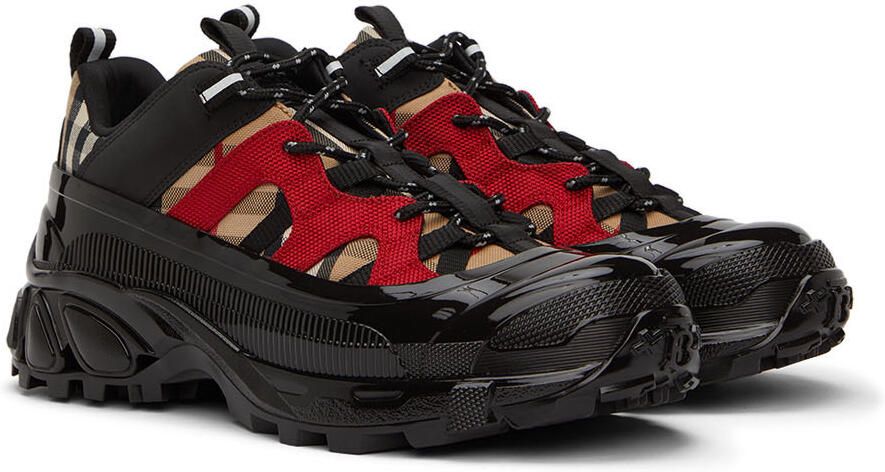 Burberry Black & Red Arthur Sneakers - Picture 2