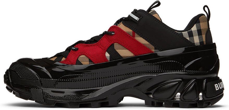 Burberry Black & Red Arthur Sneakers - Picture 3