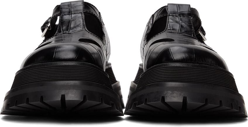 Burberry Black Croc T-Bar Loafers - Picture 2