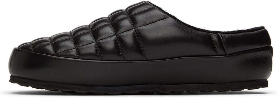 Burberry Black Leather Quilted Slippers - Picture 3