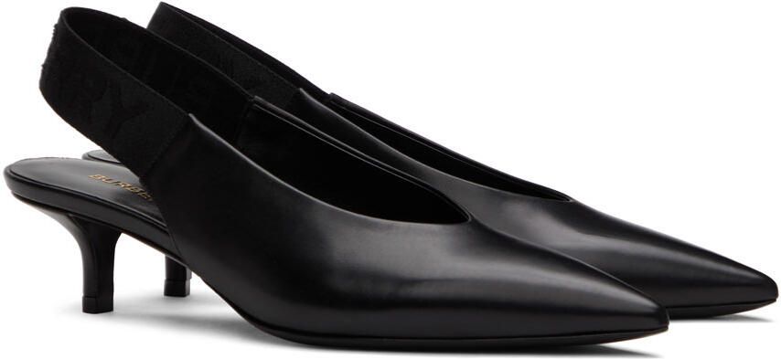 Burberry Black Leather Slingback Pumps - Picture 2