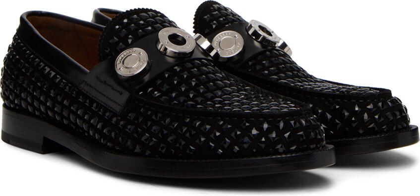 Burberry Black Logo Crystal Loafers - Picture 2