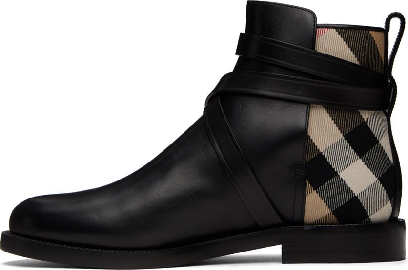 Burberry Black New Pryle Check Boots - Picture 3