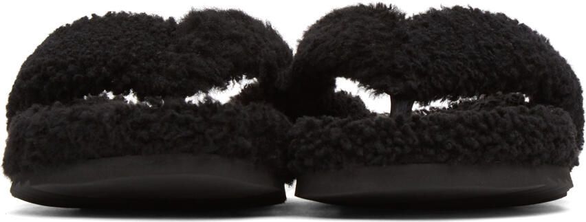 Burberry Black Shearling Furnival Sandals - Picture 2